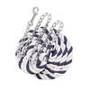 Perri's six foot 6' Cotton Lead with 30" Nickel Plated Chain White and Navy