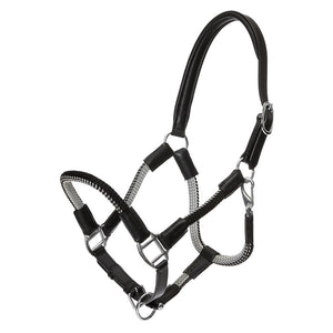 Kalvakade Rope and Leather Halter Black with Grey and Black Leather 