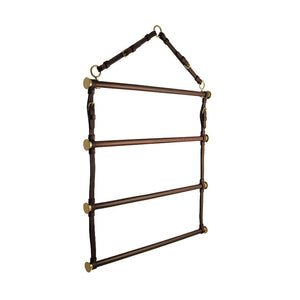 Horse Fare Blanket Racks - Leather  60344    full view in brown and brass