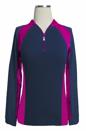 eis paneled sun shirt navy lime