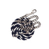Perri's six foot 6' Cotton Lead with 30" Nickel Plated Chain Grey Navy