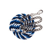 Perri's six foot 6' Cotton Lead with 30" Nickel Plated Chain Navy and Royal Blue and Sky Blue