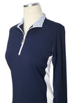 EIS Paneled Performance Sun Shirt Navy White Polka Dots