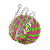 Perri's six foot 6' Cotton Lead with 30" Nickel Plated Chain Lime Pink