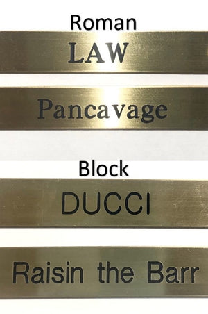 Horsefare Products Engravable Brass Plates Font Display