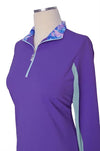 EIS Stand Up Patterned Collar Violet Seabreeze 