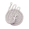 Perri's six foot 6' Cotton Lead with 30" Nickel Plated Chain White